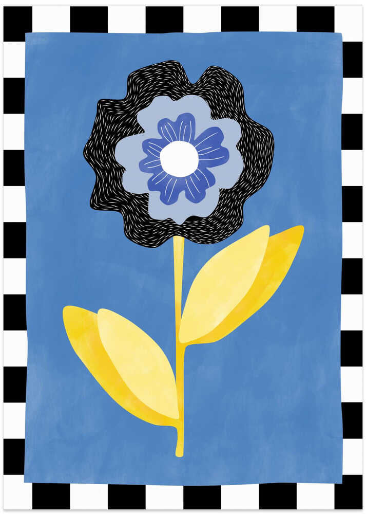 Flower with a Blue and Black Petal