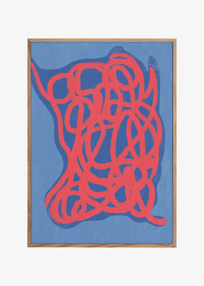 Red Tangled Line Pattern