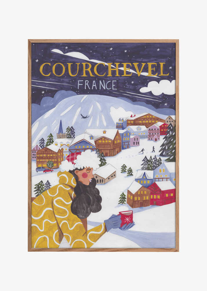Travel Poster woman in France, Courchevel