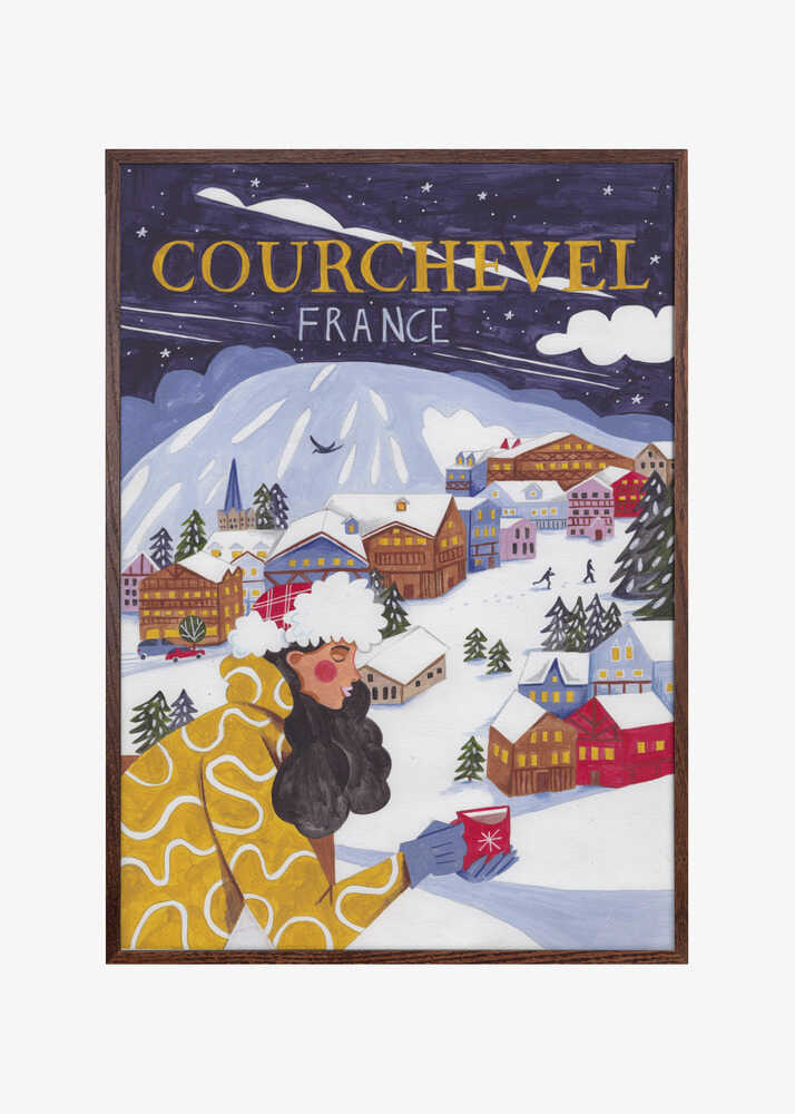 Travel Poster woman in France, Courchevel