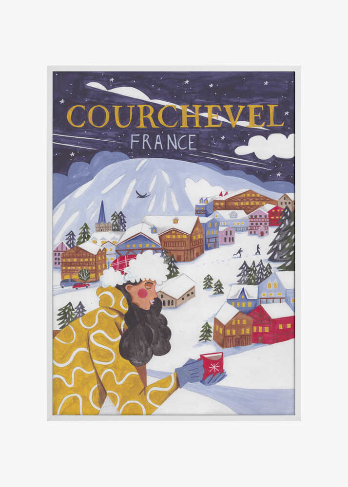 Travel Poster woman in France, Courchevel