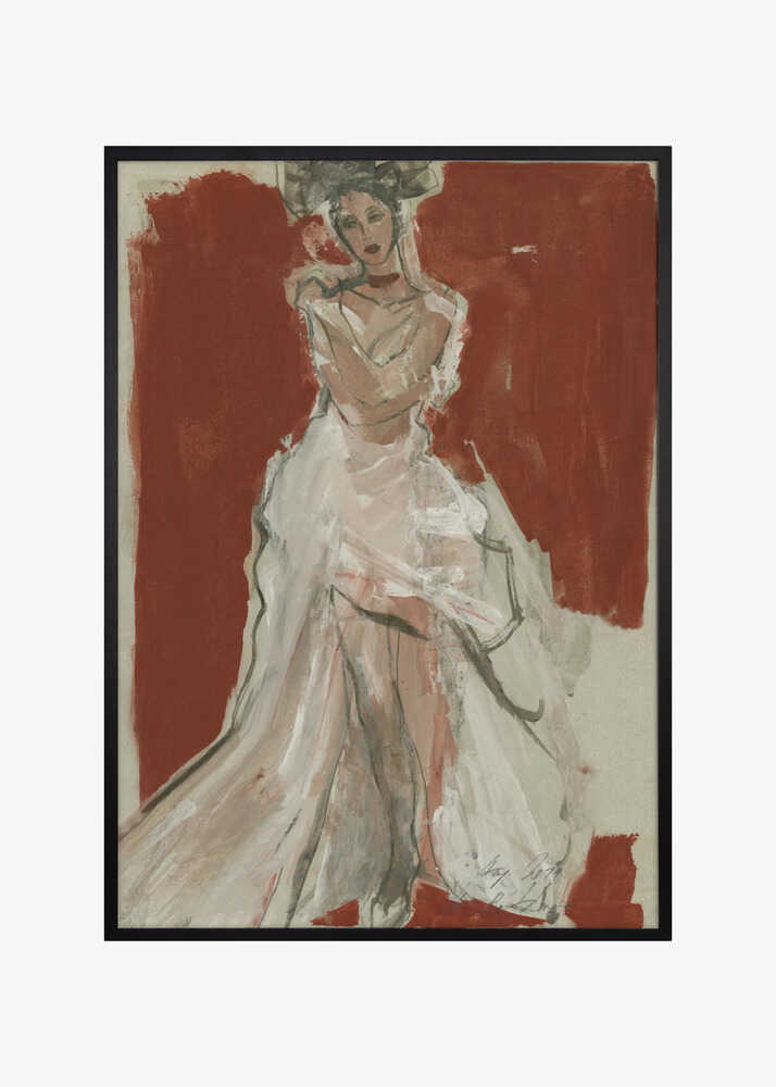 Stylish Woman in a Flowing White Dress