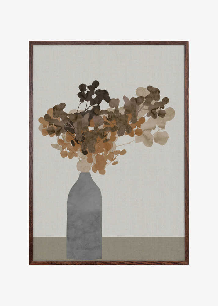 Rust Brown Dried Flowers In Vase On Table 2