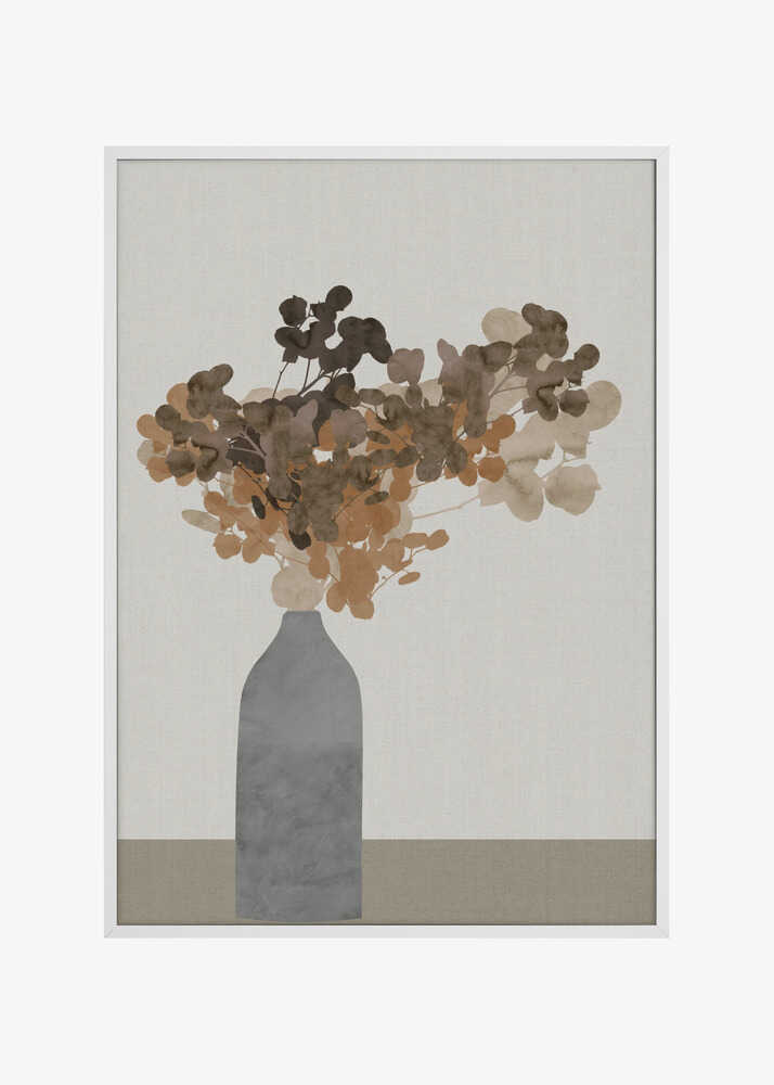 Rust Brown Dried Flowers In Vase On Table 2