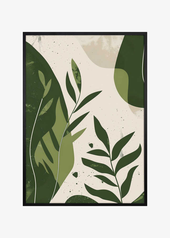 Green Abstract Leaves No 2