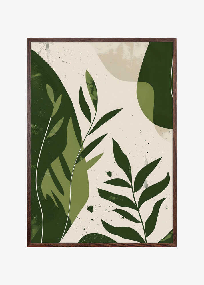 Green Abstract Leaves No 2