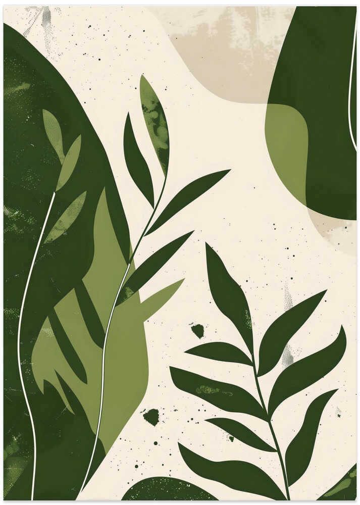 Green Abstract Leaves No 2