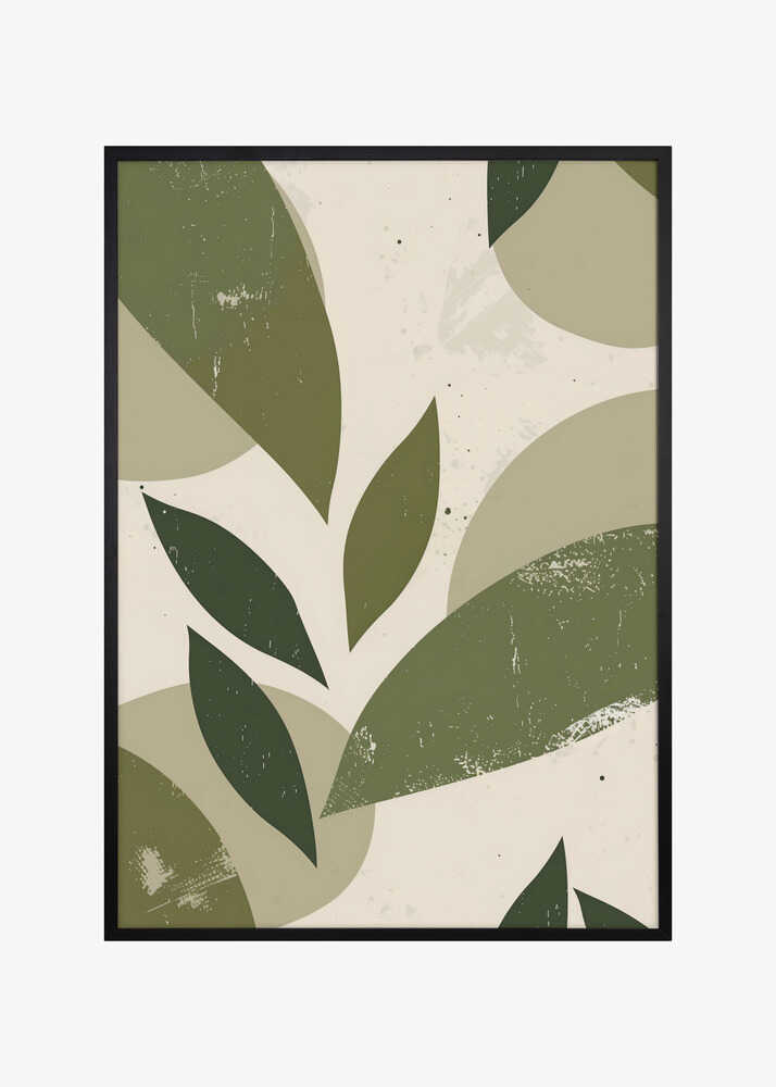 Green Abstract Leaves No 3