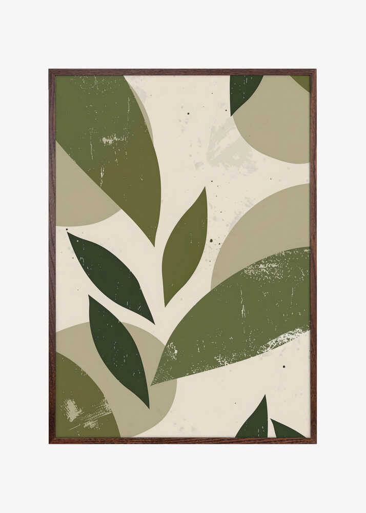 Green Abstract Leaves No 3