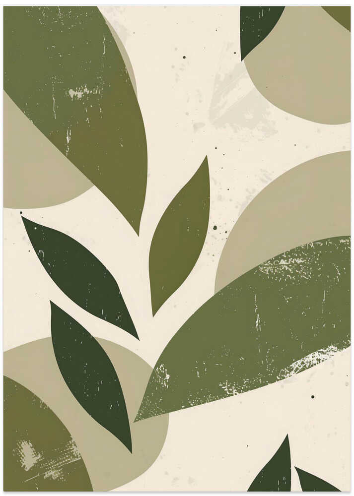 Green Abstract Leaves No 3