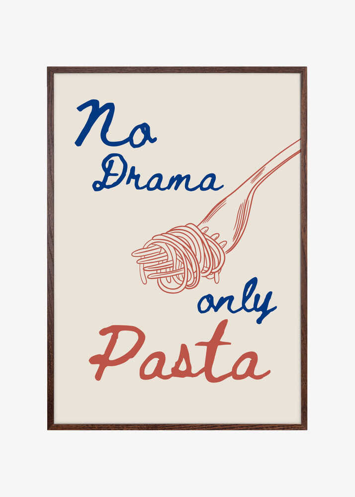 No drama only pasta, Illustration + Text