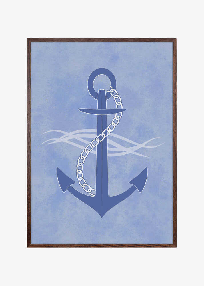 Blue Anchor Wrapped with a White Chain