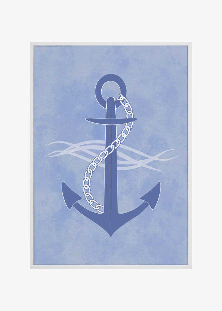 Blue Anchor Wrapped with a White Chain