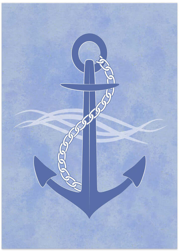Blue Anchor Wrapped with a White Chain