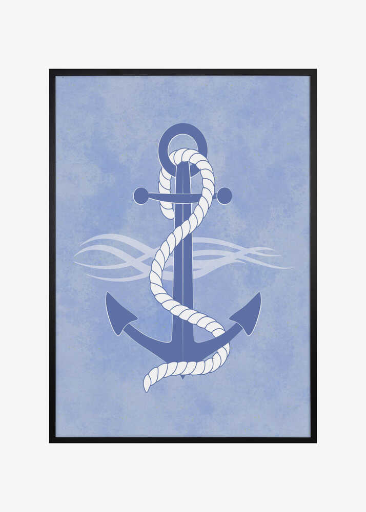 Blue Anchor Wrapped in a White Rope