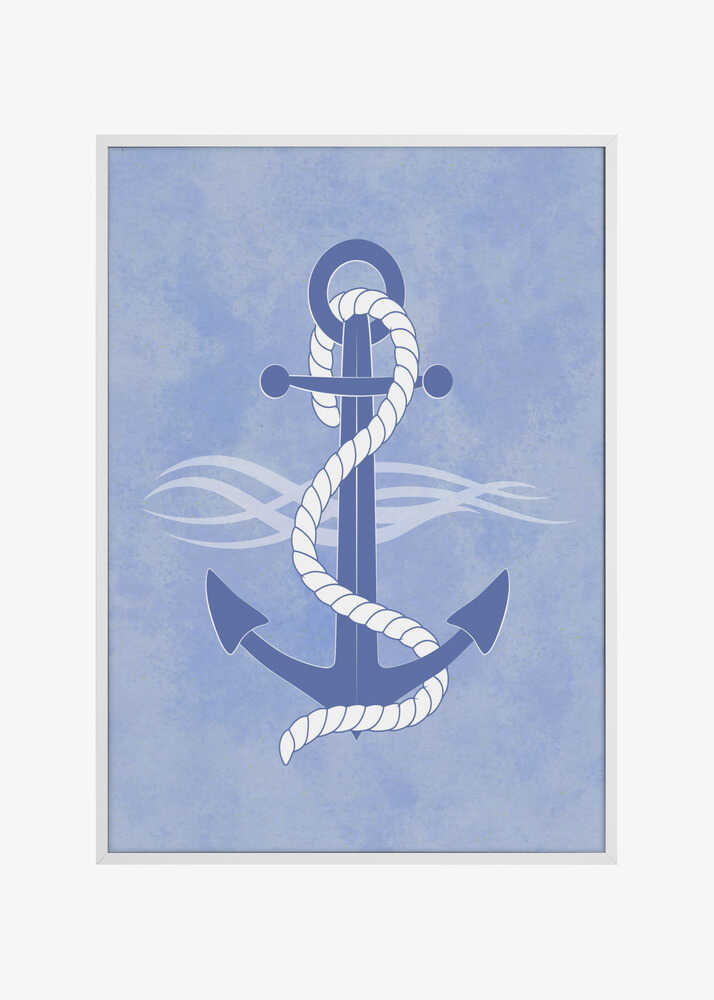 Blue Anchor Wrapped in a White Rope