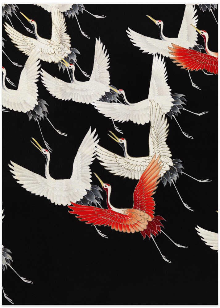 Furisode With a Myriad of Flying Cranes (1910–1920) Full