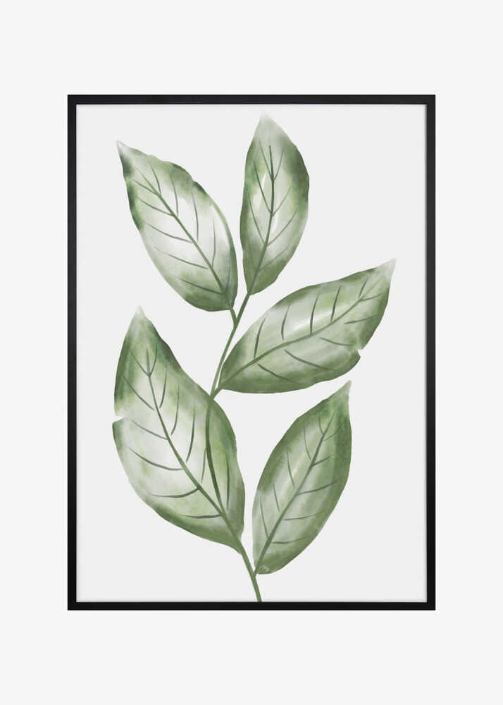 Delicate Branch with Green Leaves