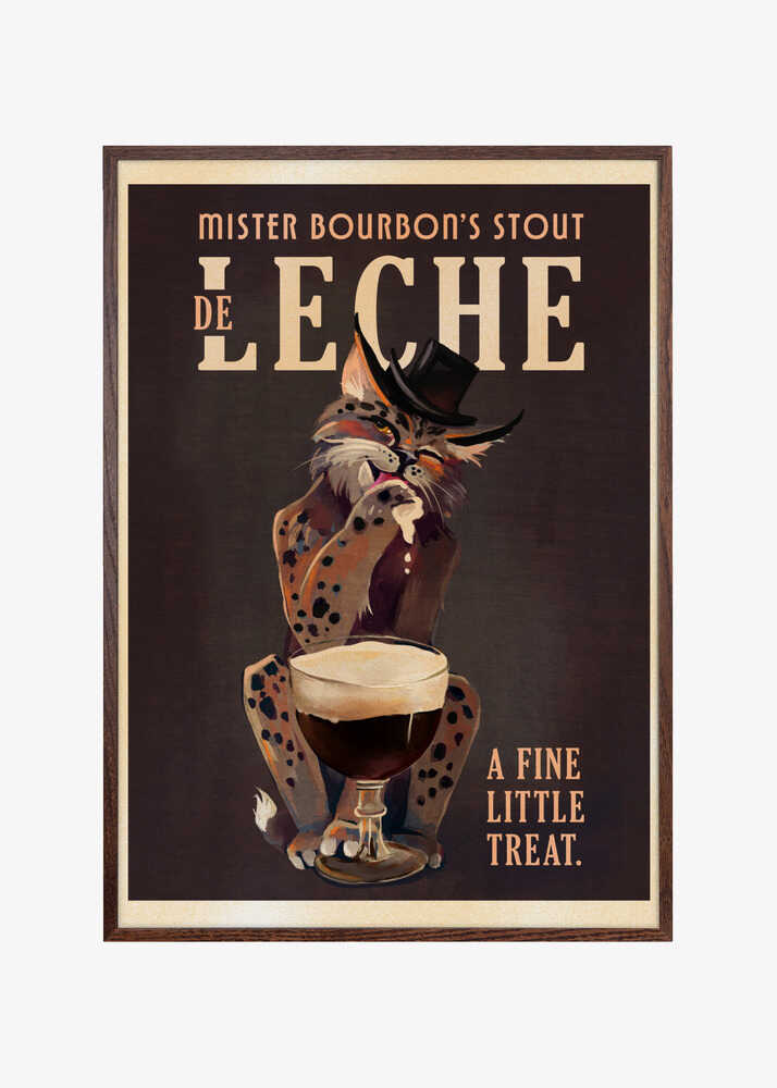 Bourbon De Leche Guinness Style Cat Art