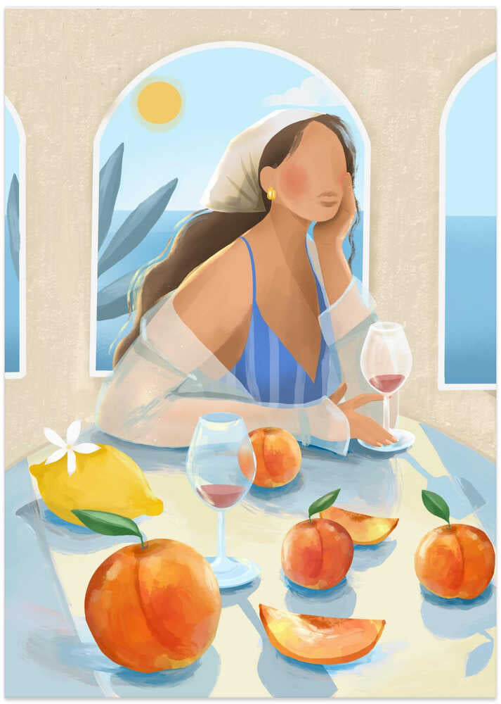 Girl with peaches