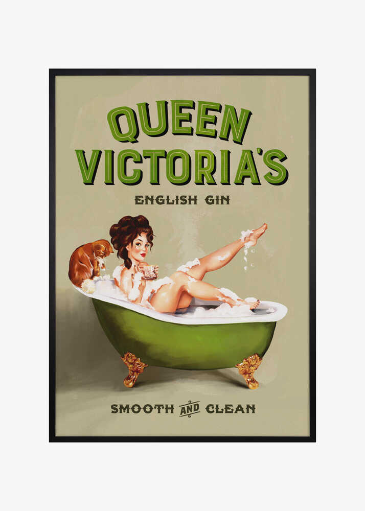 Queen Victoria English Gin Bath Pinup Girl