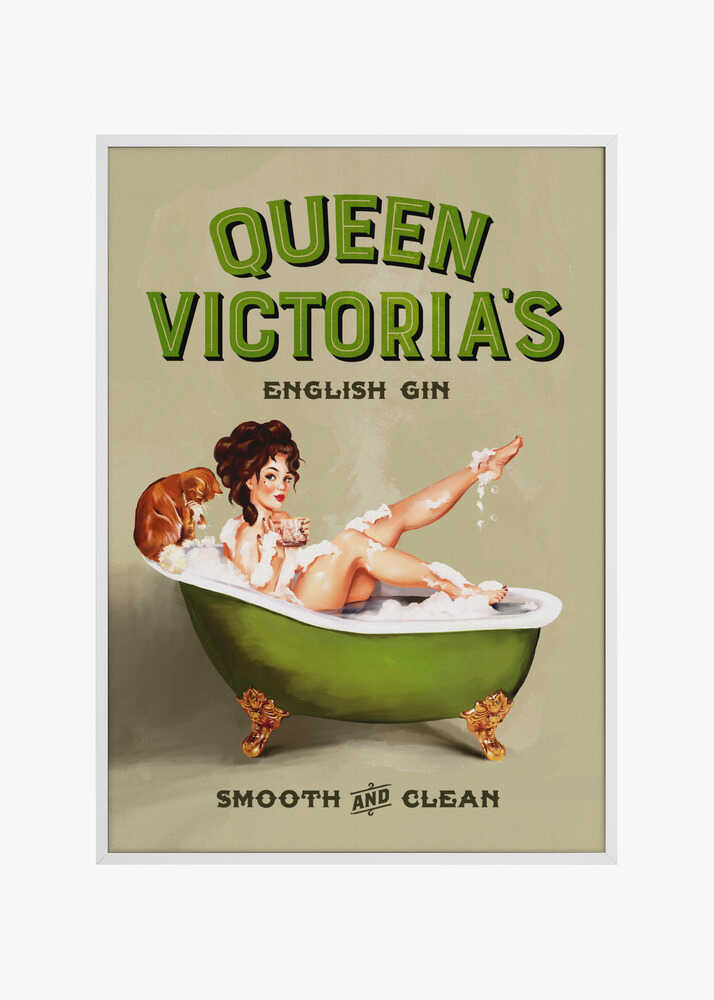 Queen Victoria English Gin Bath Pinup Girl