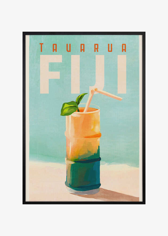 Tavarua Fiji Cocktail Poster Travel Art