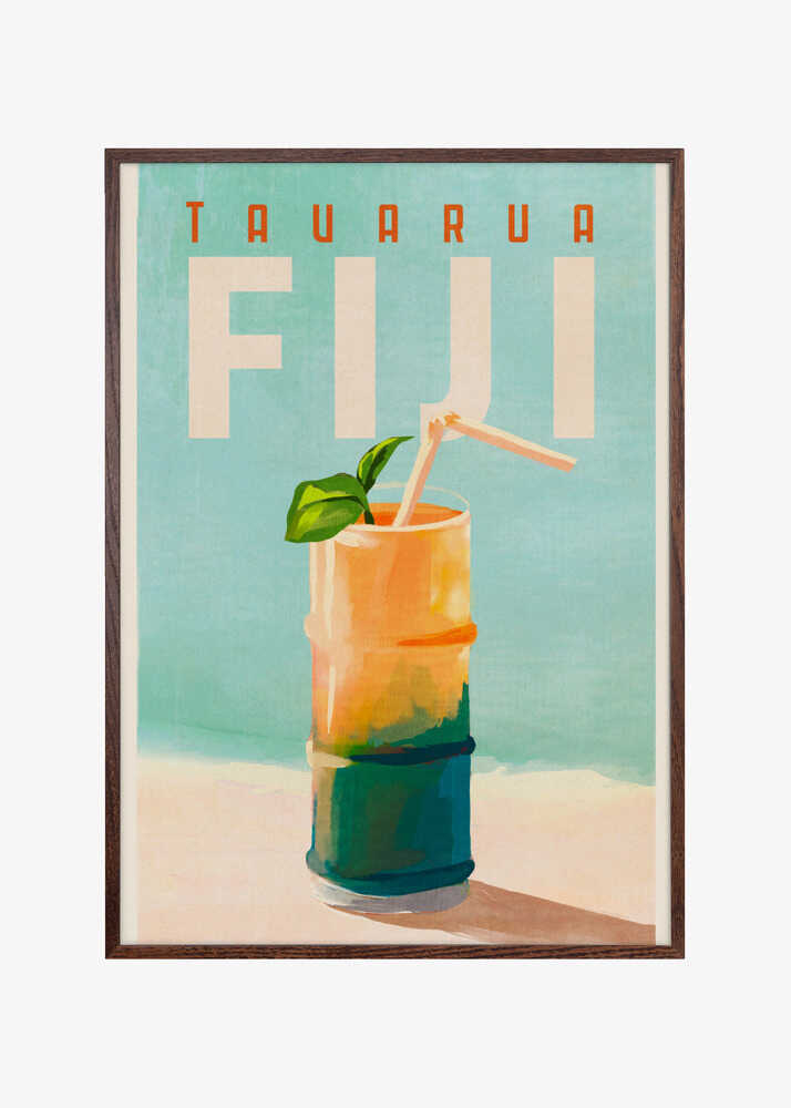 Tavarua Fiji Cocktail Poster Travel Art