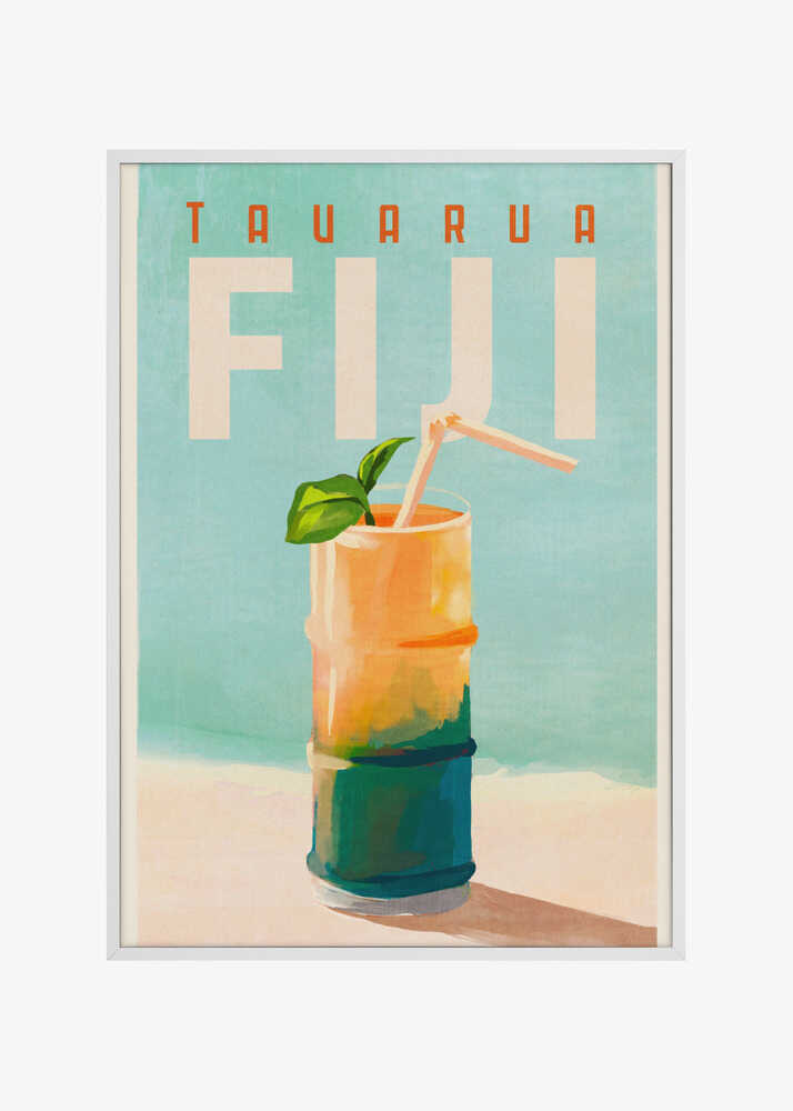 Tavarua Fiji Cocktail Poster Travel Art