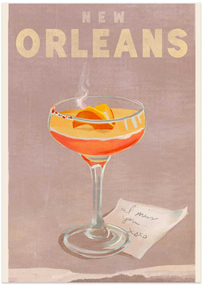 New Orleans Cocktail Travel Poster