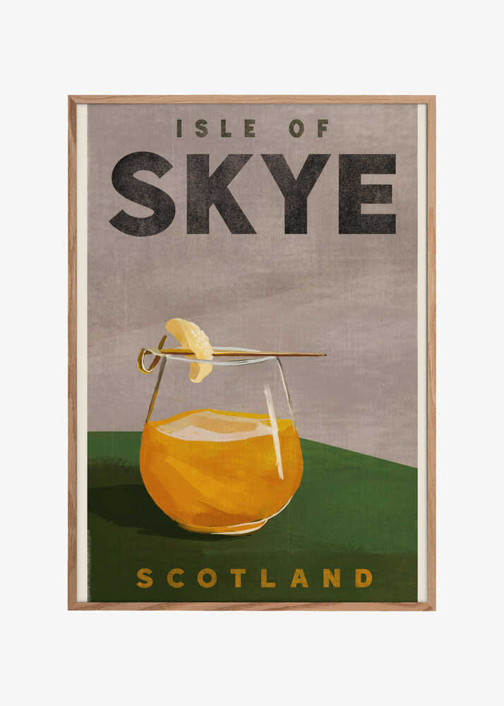 Isle Of Skye Scotland Scotch Cocktail Travel Poster