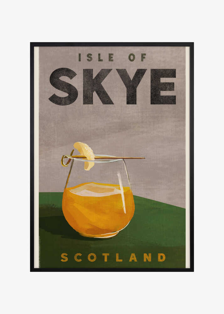 Isle Of Skye Scotland Scotch Cocktail Travel Poster