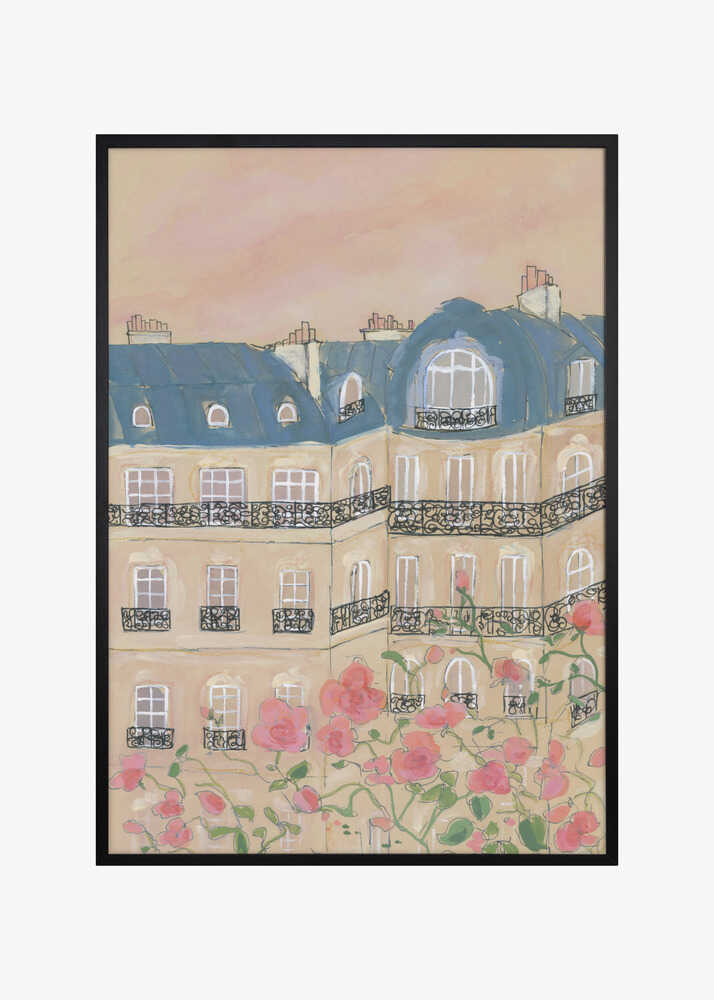 Sunset Over Paris Buildings