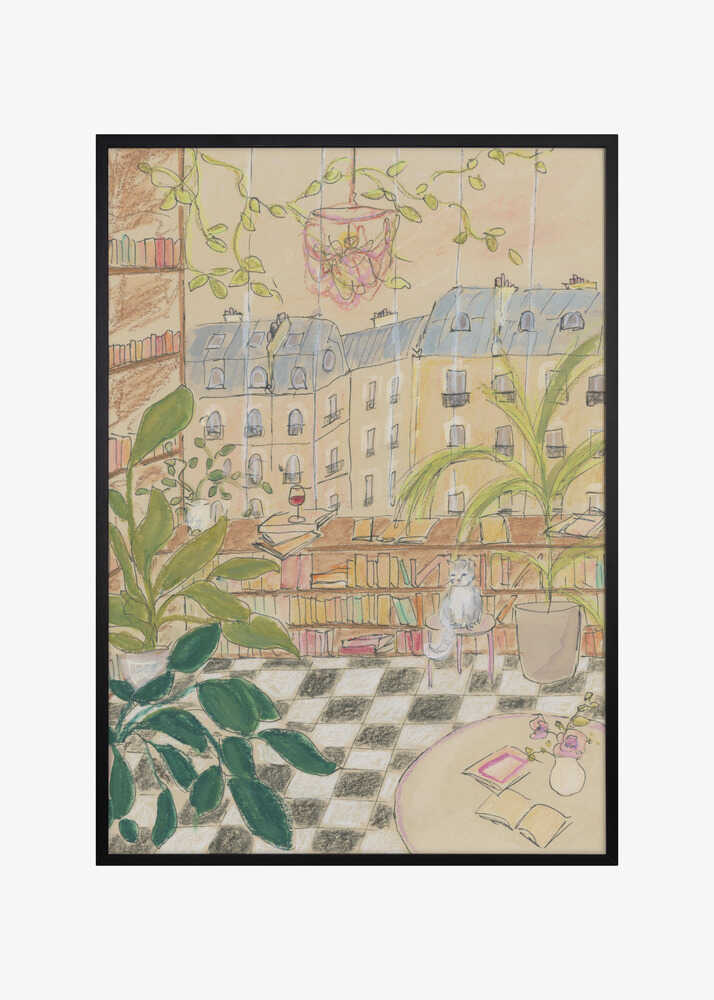 Antique Parisian Book Store Cat