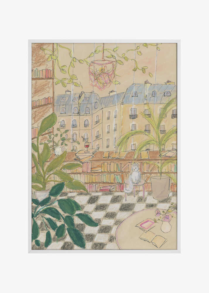 Antique Parisian Book Store Cat