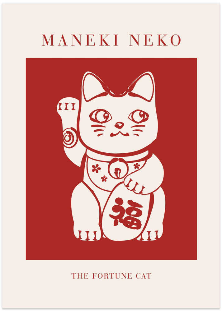 Maneki-Neko Cat Red