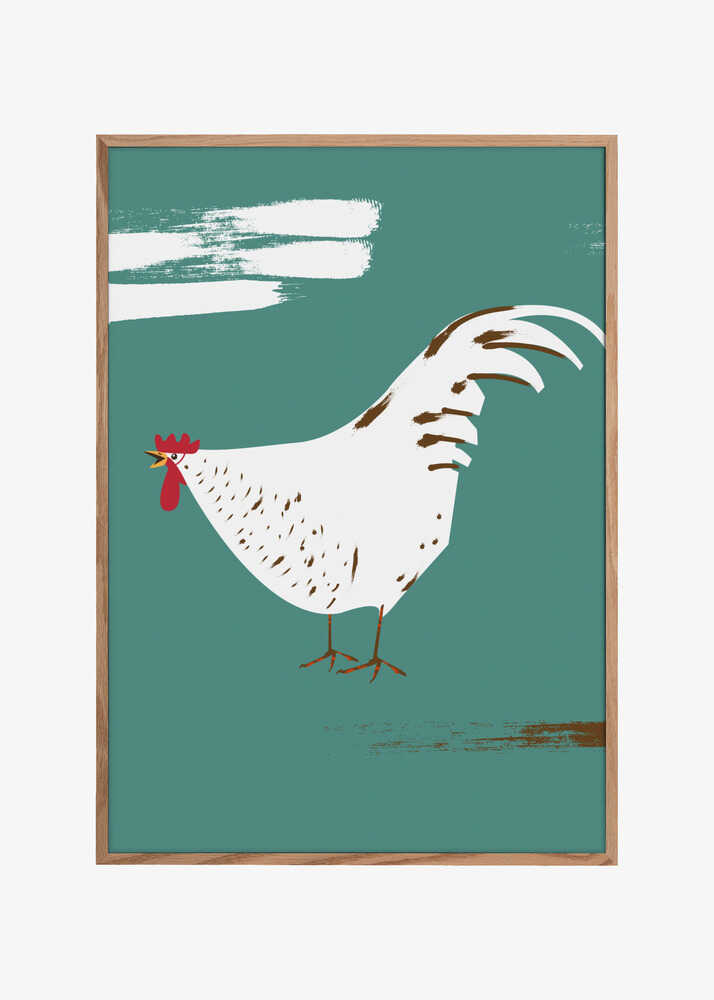 Stylized White Rooster