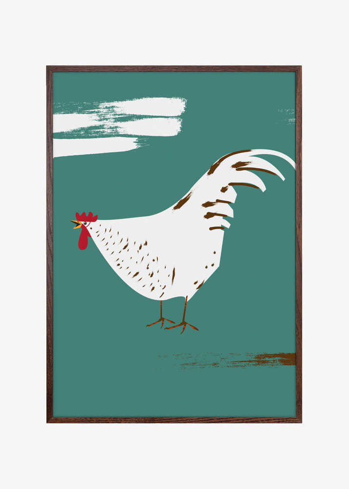 Stylized White Rooster
