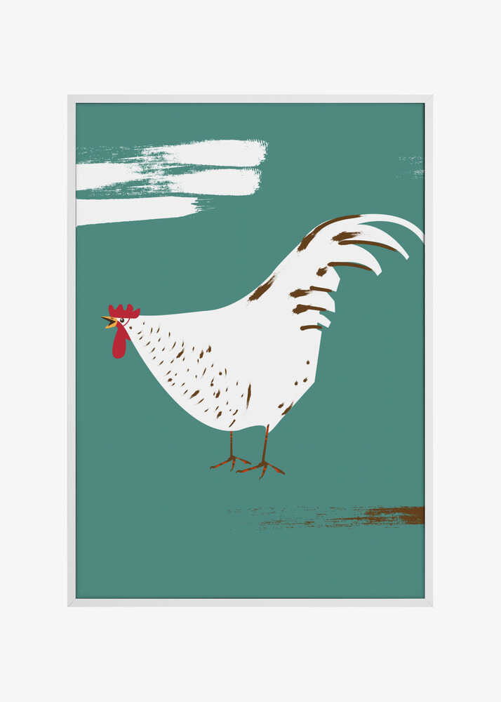 Stylized White Rooster
