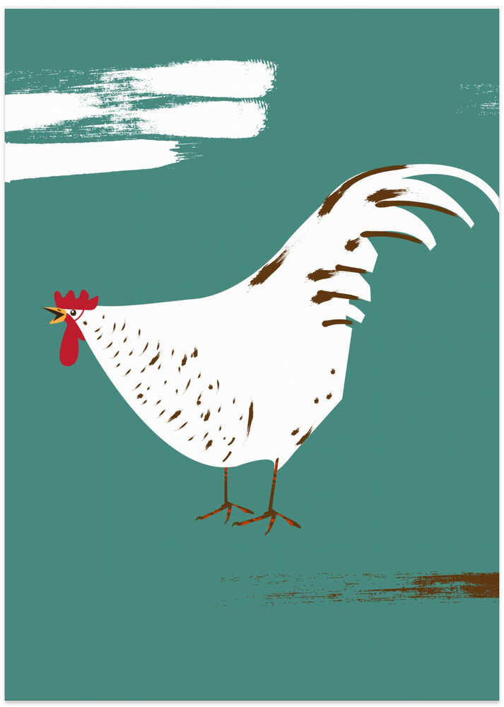 Stylized White Rooster