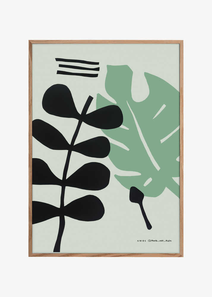 Minimalist Plant Art Print, Scandinavian Style Botanical Wall Art