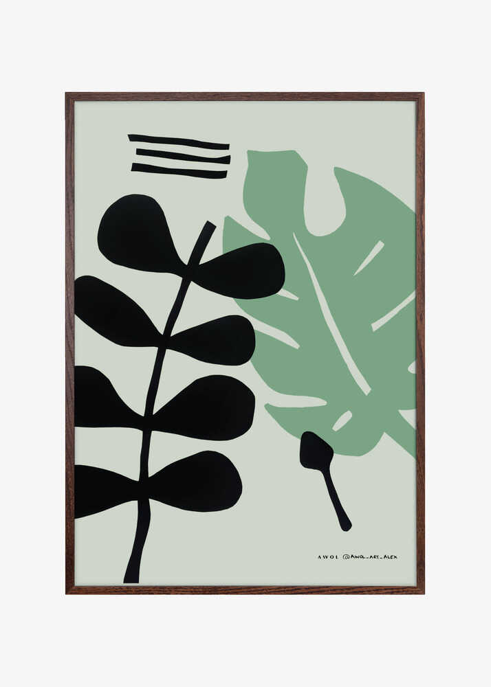 Minimalist Plant Art Print, Scandinavian Style Botanical Wall Art