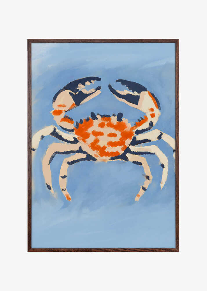 Crab on Blue Canvas