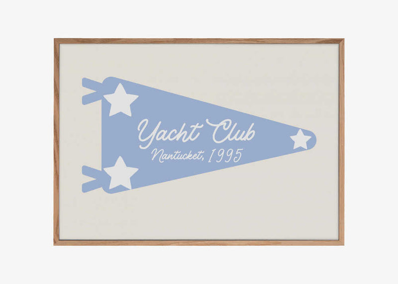 Yacht Club Blue Pennant Parchment
