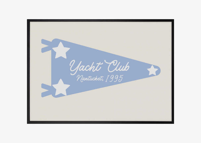 Yacht Club Blue Pennant Parchment