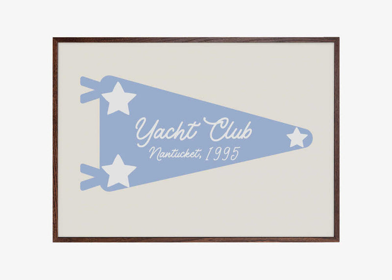 Yacht Club Blue Pennant Parchment