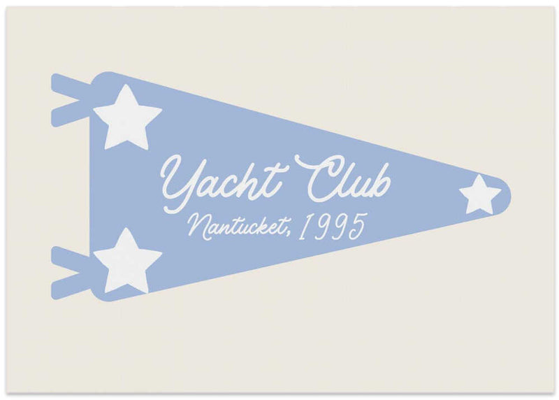 Yacht Club Blue Pennant Parchment