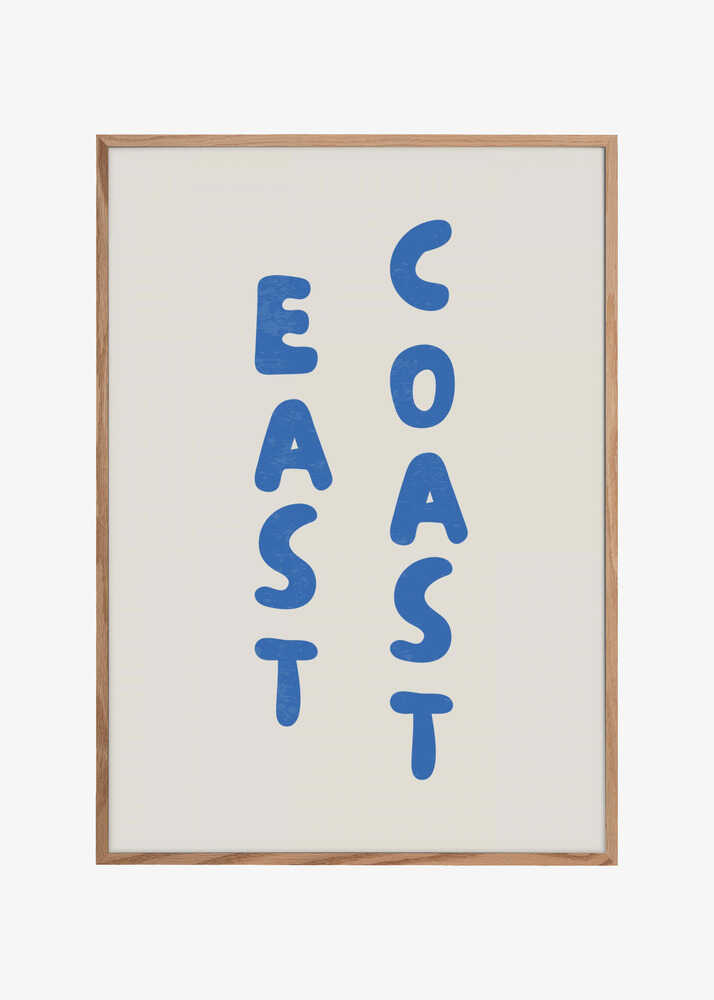 East Coast Vertical Text Bold Blue