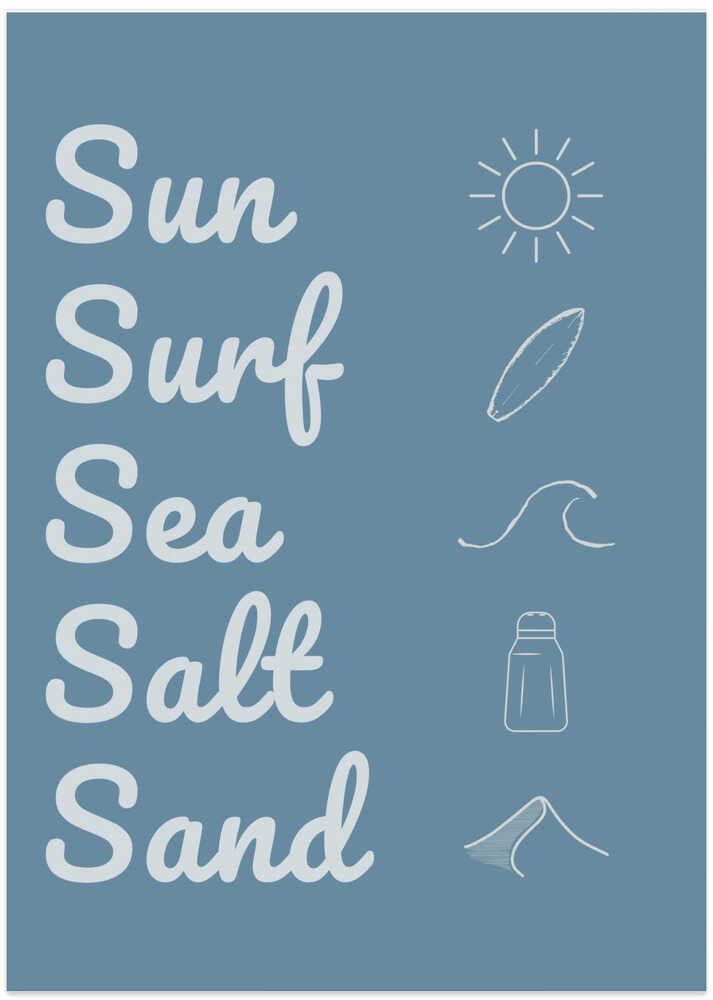 Sun Surf Sea Salt Sand Dark Blue
