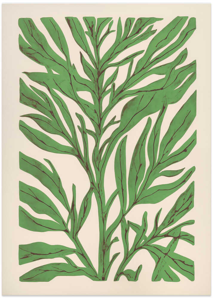 The Tree Branch with Green Leaves